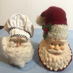 LOT of 2 VINTAGE Santa Shelf Table Decor Mera Vic Chef & Other 2002 #F24